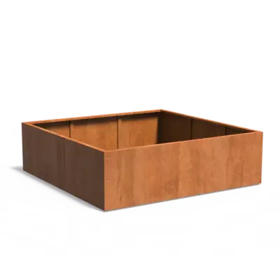 Plantenbak Carrez met bodem cortenstaal 200x200x60 cm