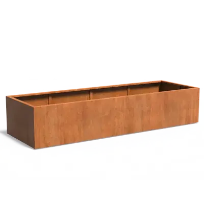 Plantenbak Carrez met bodem cortenstaal 300x100x60 cm