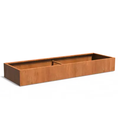 Plantenbak Carrez met bodem cortenstaal 300x100x40 cm