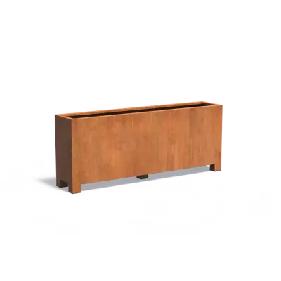 Plantenbak Carrez met poten cortenstaal 200x40x80 cm