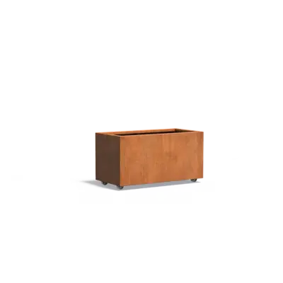 Plantenbak Carrez met wielen cortenstaal 100x50x50 cm
