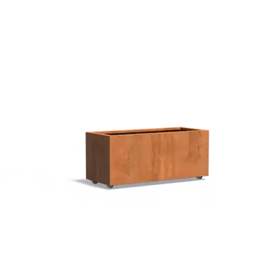 Plantenbak Carrez met wielen cortenstaal 120x50x50 cm
