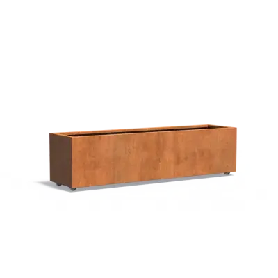 Plantenbak Carrez met wielen cortenstaal 200x50x50 cm