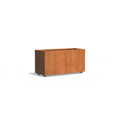 Plantenbak Carrez met wielen cortenstaal 120x50x60 cm