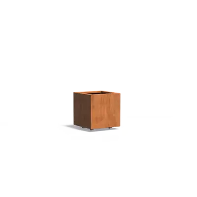 Plantenbak Carrez met wielen cortenstaal 50x50x50 cm
