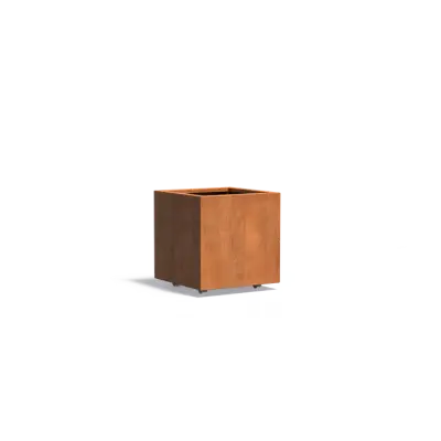 Plantenbak Carrez met wielen cortenstaal 60x60x60 cm