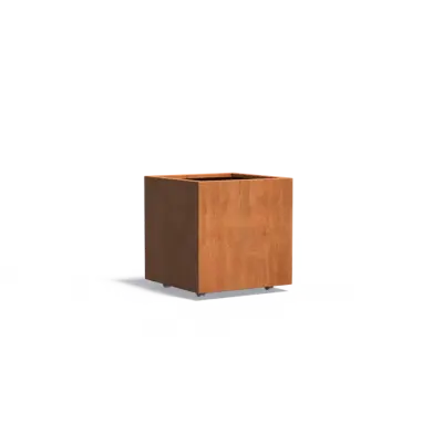 Plantenbak Carrez met wielen cortenstaal 70x70x70 cm