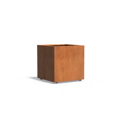Plantenbak Carrez met wielen cortenstaal 80x80x80 cm