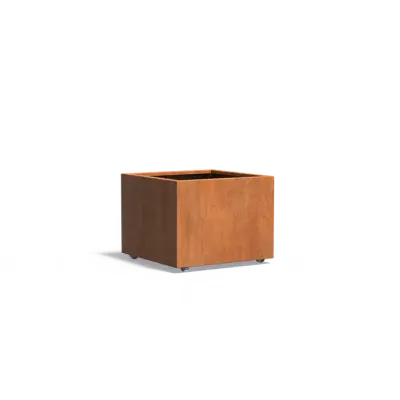 Plantenbak Carrez met wielen cortenstaal 80x80x60 cm