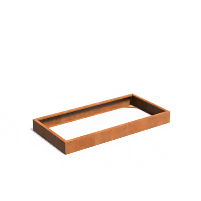 Plantenbak Carrez zonder bodem cortenstaal 200x100x20 cm