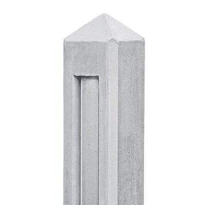 Lage beton eindpaal met diamantkop wit/grijs 10x10x145 cm