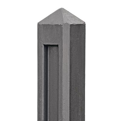 Lage beton eindpaal met diamantkop antraciet 10x10x145 cm