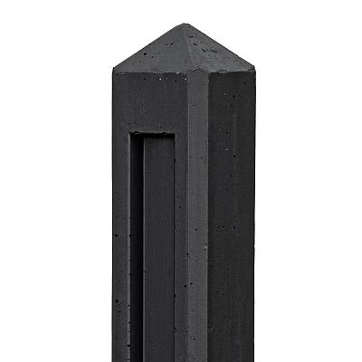 Lage beton eindpaal met diamantkop antraciet gecoat 10x10x145 cm