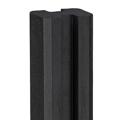 Sleufpaal eindmodel tbv tuinscherm antraciet gecoat vlakke kop 10x10x190 cm