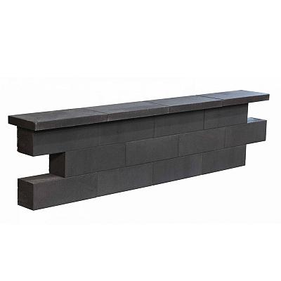moderno muurelement stapelblok bloembak muur afscheiding tuin zwart grijs antraciet redsun line block smartblock
