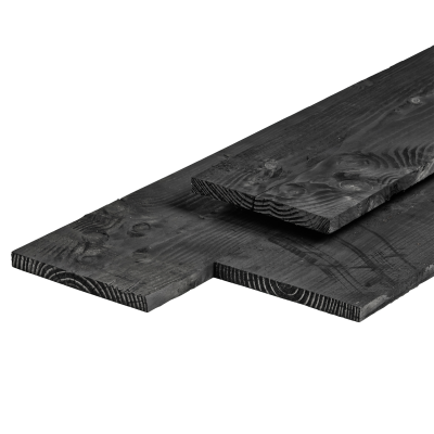 JWOODS Fijnbezaagde Plank 2,2x20x400 cm, Zwart Gedompeld