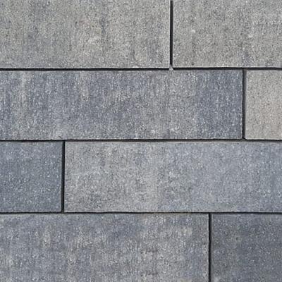 Muur element stapelblok afscheiding tuin border zwart leisteen natuurlijk