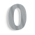 (Plak)huisnummer 0 roestvrij staal 15 cm