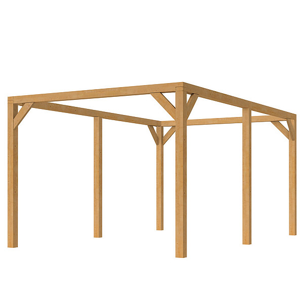 <p><strong>JWOODS Pergola</strong></p><p>Een sfeervolle houten pergola in je tuin voor een scherpe prijs? Ontdek de JWOODS Pergola. Laat je verrassen door de vele mogelijkheden en bouw razendsnel een JWOODS Doe Het Zelf Pergola.</p><p><strong>Sfeermaker in de tuin</strong></p><p>Een pergola van JWOODS hout blinkt uit in sfeer, veelzijdigheid en gemak. De pergola kan gemakkelijk worden uitgebreid met Solem zonwering of verlichting.</p><p><strong>Doe het zelf bouwpakket</strong></p><p>Het doe het zelf pakket wordt compleet geleverd bevestigingsmaterialen. Wil je exact weten waar het pakket uit bestaat? Scroll dan naar beneden voor de complete materialenlijst. De palen worden geleverd zonder inkeping, dat betekent dat je de palen zelf dient in te kopen volgens het verwerkingsvoorschrift</p><p><strong>Fundering Pergola</strong></p><p>Voor een solide constructie monteer je de palen op betonpoeren. Rondom de poeren stort je (snel)beton. De getoonde maten zijn de funderingsmaten. Betonpoeren zijn in verschillende uitvoeringen verkrijgbaar. Wij raden de betonpoer de luxe 18x18x50 van aan. Deze zitten niet standaard bij de Pergola.</p><p><strong>Onderhoud Pergola</strong></p><p>Een JWOODS Pergola behoeft weinig onderhoud. Echter raden wij aan om het hout te behandelen met de producten van Hermadix. Voordelen:</p><ul>	<li>​​​​​​​Verlengt de levensduur van het hout</li>	<li>Beschermt het hout tegen krimpen, zwellen, kromtrekken en scheuren door uitdroging en vocht</li>	<li>Behoudt de mooie kleur en gaat het natuurlijke vergrijzingsproces tegen</li>	<li>Beschermt het hout tegen UV-straling, vocht, schimmels en houtrot</li></ul><p>Zit jouw ideale pergola niet bij de collectie? Neem gerust contact op, we helpen je graag verder.</p>