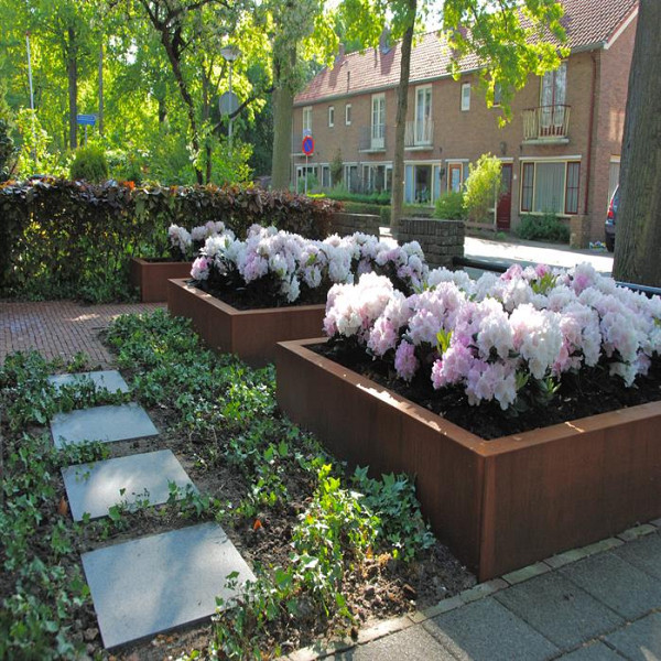 Corten Stalen Bloembak 200x200x80cm (lxbxh)