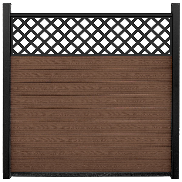 Unique Composiet Tuinscherm Trellis Diagonaal Bruin 170x187 cm