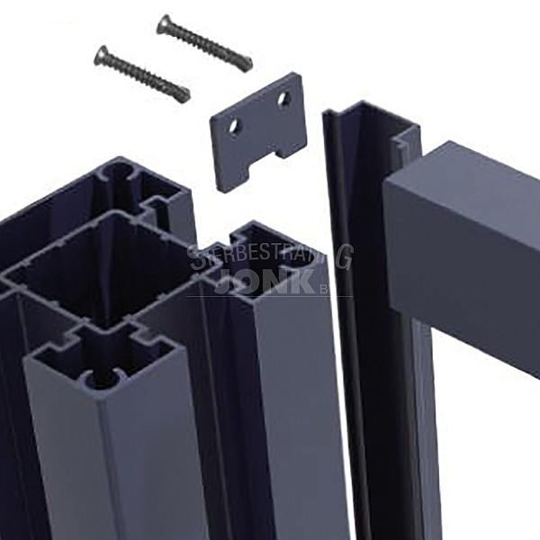 <p>Een NeoFence Bevestigingsset wordt gebruikt om de aluminium onderdelen te verbinden aan de palen zodat er een solide geheel ontstaat. De set bestaat uit 4 kleine stalen plaatjes en schroeven om de afdek- en onderlijst te kunnen verbinden aan de paal.</p>