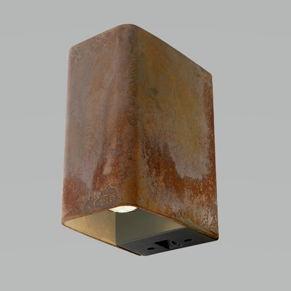 <h1><strong>ACE UP-DOWN CORTEN</strong></h1><p>Wandarmatuur ACE UP-DOWN geeft een gerichte bundel licht naar boven en beneden.</p><ul>	<li>Geeft een gebundeld licht naar boven en beneden</li>	<li>Geschikt voor het verlichten van een schutting en muur</li>	<li>Lichtbeeld aan te passen met meerdere accesoires</li></ul><p><strong>Plaatsingsadvies:</strong></p><p>Iedere 2 á 2,5 meter een ACE UP DOWN, op een hoogte van 1,4 á 1,8 meter</p>