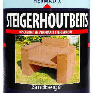 <p>Hermadix Steigerhoutbeits zandbeige is speciaal ontwikkeld voor nieuw en oud steigerhout. Steigerhoutbeits is een transparante beits die goed indringt in het hout. Steigerhoutbeits droogt snel en is makkelijk verwerkbaar. 1 laag Steigerhoutbeits is voldoende voor een prachtig resultaat. Bij onderhoudslagen hoeft niet geschuurd te worden. Steigerhoutbeits is een watergedragen, mens- en milieuvriendelijke beits op basis van natuurlijke oliën.</p>