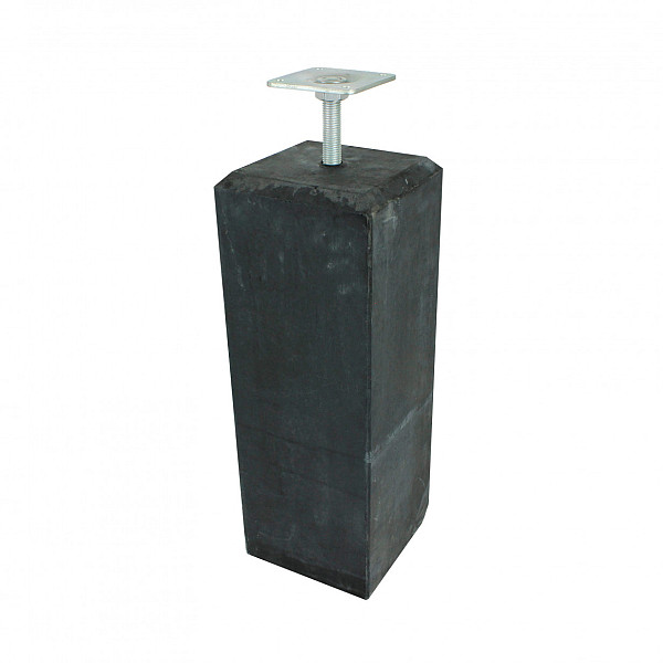 <p><strong>Betonpoer antraciet</strong></p><p>Met vellingkant. Inclusief verzinkte verstelbare plaat 10x10 cm en met draadeind M20. Gewicht ca. 45 kg.</p>