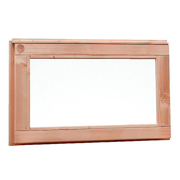 Douglas vast raam met melkglas, onbehandeld