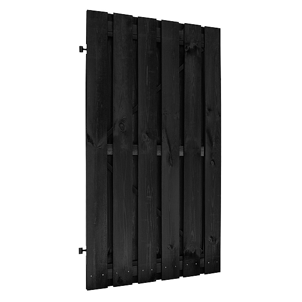 <p><strong>Tuinpoort</strong></p><p>De plankendeuren van Jonk zijn verkrijgbaar met houten en stalen frame. De schermen zijn door middel van een vacuüm- en drukmethode geïmpregneerd waardoor ze langdurig beschermd zijn tegen schimmel en houtrot. De deur bestaat uit planken van 1,5x14 cm.</p><ul>	<li>	<p>exclusief hang en sluitwerk</p>	</li></ul>