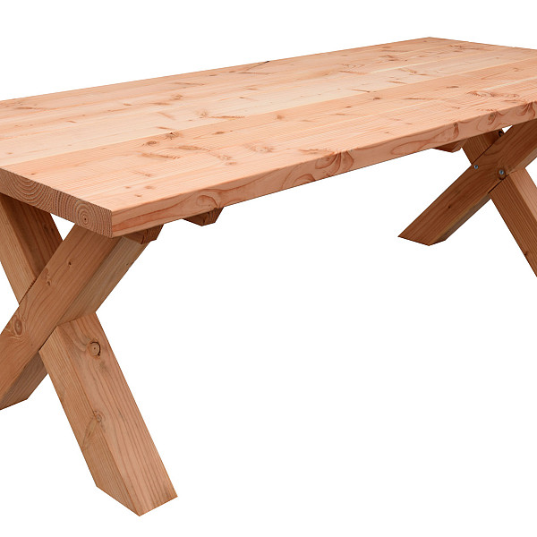 <h1><strong>Tafel Xavi Excellent, 79 x 95 x 245 cm, onbehandeld</strong></h1><p>Zeer robuust en stijlvol. Dat is de eerste indruk van deze bijzondere tafel Xavi. Meer dan genoeg plaats voor familie en vrienden. Tafelblad gemaakt van douglas balken 5,8x19 cm. Tafel uitgevoerd met zwaar onderstel van douglas balken 12x12 cm</p>