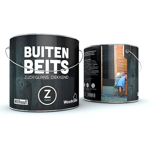 <h2><strong>Buiten Beits</strong></h2><h3>De Buiten Beits is een extra dekkende zijdeglans beits. De beits is weerbestendig, semi-elastisch, semi-ademend en UV-werend. Het verbruik is ca. 10 m² per liter, afhankelijk van de achtergrond. De inhoud is 2,5 liter. De beits is verkrijgbaar in de kleuren zwart RAL9005 en grijs RAL7037.</h3><p> </p><p><em>De Woodvision douglas gespoten rabatdelen, die worden gespoten in eigen Nederlandse spuiterij, worden voorzien van een dikke laag robuuste buitenbeits van eigen fabricaat: Buiten Beits. Het aangebrachte verfsysteem is met afstand de beste coating op de markt voor deze toepassing. De ecologisch verantwoorde beits biedt jarenlange bescherming tegen alle weersinvloeden. Mede door gebruik van zorgvuldig geselecteerde UV blokkers heb je jaren plezier van je beits.</em></p>