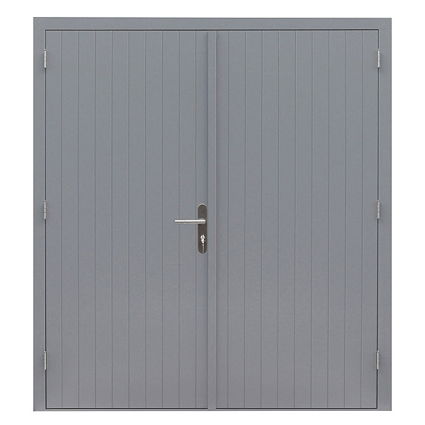 Hardhouten dubbele dichte deur Prestige, 202 x 221 cm., grijs gegrond