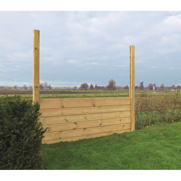 Grenen blokhutplank 2,8x14,5x180 cm, groen geïmpregneerd
