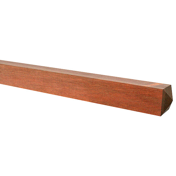 Hardhouten geschaafde paal met diamantkop 14x14x300 cm