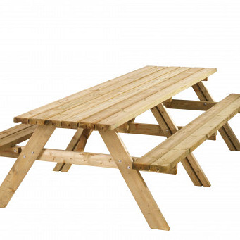 <h2><strong>Picknicktafel Lange Jan</strong></h2><h3>De picknicktafel Lange Jan biedt plaats aan twaalf personen.</h3><h3>De houtdikte van de tafel is 42 mm. De afmetingen van de tafel zijn 300 x 155 x 73 cm. De bladmaat is 300 x 70 cm. en de zithoogte is 49 cm. De tafel is geïmpregneerd. De tafel is gemaakt van vuren hout en wordt geleverd met voorgemonteerde onderdelen.</h3><h3>De banken zijn handig opklapbaar, zo blijft de zitting schoon en droog.</h3><p> </p>