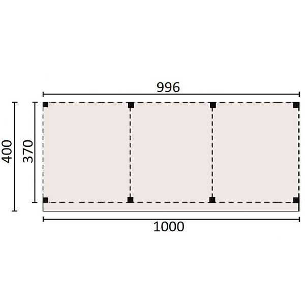 <p><strong>JWOODS Buitenverblijf 1000x370 cm, Fijnbezaagd</strong></p><p>Voor een voordelige prijs een prachtige overkapping in je tuin plaatsen? Dat kan met een JWOODS Buitenverblijf, een goedkope terrasoverkapping, samengesteld als ‘doe het zelf bouwpakket’. Het grote voordeel van het JWOODS concept zit hem in de prijs, welke een stuk voordeliger is in vergelijking met een prefab pakket. Uit onze voorraad tuintimmerhout stellen we een bouwpakket samen uit de beste naaldhoutsoorten, zoals Lariks, Douglashout en Redwood. Bij aanschaf wordt je uiteraard voorzien van een duidelijke opbouwinstructie.  </p><p><strong>Doe het zelf bouwpakket</strong></p><p>Het doe het zelf pakket wordt compleet geleverd inclusief dakbedekking, stadsuitloop, bevestigingsmaterialen etc. Wil je exact weten waar het pakket uit bestaat? Scroll dan naar beneden voor de complete materialenlijst. Optioneel kunnen de 12x12x300 cm palen tegen meerprijs worden vervangen voor 15x15x300 cm (bij een fijnbezaagd model) of 14x14x300 cm (bij een geschaafd model).<br />Betonpoeren, daktrimmen, een hemelwater afvoerset, een dakverankeringset en ventilatieroosters zijn optioneel en kunnen besteld worden bij de extra opties.</p><p><strong>Fundering Overkapping</strong></p><p>Voor een solide constructie monteer je de palen op betonpoeren. Rondom de poeren stort je (snel)beton. De getoonde maten zijn de funderingsmaten. Het dak overstek is standaard 30 cm diep en 5 cm in de breedte. Betonpoeren zijn in verschillende uitvoeringen verkrijgbaar. Wij raden de betonpoer de luxe 18x18x50 van harte aan.</p><p><strong>Overkapping van Lariks Douglashout en Redwood</strong></p><p>Een JWOODS Buitenverblijf wordt samengesteld uit Douglashout en Redwood hout.<br /><br />Douglas/Lariks is een prachtig duurzaam materiaal. Het heeft een mooie rood/oranje gevlamde kleur. Binnen het assortiment kan je kiezen uit "geschaafd" of "fijnbezaagd" douglas hout. Geschaafde materialen hebben een zacht en glad oppervlak. De geschaafde materialen zijn zeer maatvast door het drogen van het hout. Door uitdroging van Douglas hout is er wel kans op scheurvorming in palen of planken, dit doet echter niets af aan de kwaliteit van het hout. De fijnbezaagde materialen zijn wat ruwer aan oppervlak en de kopkanten kunnen wat splinterig zijn. Fijnbezaagd hout word vers gezaagd en kan na indrogen wat minder maatvast zijn. Ook kan er op fijnbezaagd materiaal schimmelvorming ontstaan.</p><p>JWOODS RedWood is een PEFC/FSC gekeurd, geïmpregneerd naaldhoutproduct met een warme, roodroze uitstraling. RedWood heeft dezelfde warme, authentieke uitstraling als douglashout én het behoudt lang zijn kleur. Het is daarmee een prachtig alternatief voor Douglashout.</p><p><strong>Dakbedekking</strong></p><p>Een JWOODS Buitenverblijf wordt geleverd <strong>inclusief</strong> dakbedekking voor het platte dak. Het EPDM rubberfolie wordt compleet op maat aangeleverd met EPDM lijm. Voor de afvoer van het hemelwater wordt een vierkante stadsuitloop meegeleverd.</p><p>Voor de afwerking van de dakranden en het EPDM zijn optioneel daktrimmen te bestellen.</p><p><strong>Onderhoud Overkapping</strong></p><p>Een JWOODS Buitenverblijf behoeft weinig onderhoud. Echter raden wij aan om het hout te behandelen met de producten van Hermadix. Voordelen:</p><ul>	<li>​​​​​​​Verlengt de levensduur van het hout</li>	<li>Beschermt het hout tegen krimpen, zwellen, kromtrekken en scheuren door uitdroging en vocht</li>	<li>Behoudt de mooie kleur en gaat het natuurlijke vergrijzingsproces tegen</li>	<li>Beschermt u het hout tegen UV-straling, vocht, schimmels en houtrot</li></ul><p>Zit jouw ideale terrasoverkapping niet bij de collectie? Neem gerust contact op, we helpen je graag verder.</p>