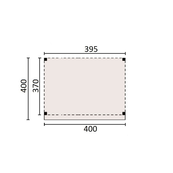 <p><strong>JWOODS Buitenverblijf 400x370 cm, Fijnbezaagd</strong></p><p>Voor een voordelige prijs een prachtige overkapping in je tuin plaatsen? Dat kan met een JWOODS Buitenverblijf, een goedkope terrasoverkapping, samengesteld als ‘doe het zelf bouwpakket’. Het grote voordeel van het JWOODS concept zit hem in de prijs, welke een stuk voordeliger is in vergelijking met een prefab pakket. Uit onze voorraad tuintimmerhout stellen we een bouwpakket samen uit de beste naaldhoutsoorten, zoals Lariks, Douglashout en Redwood. Bij aanschaf wordt je uiteraard voorzien van een duidelijke opbouwinstructie.  </p><p><strong>Doe het zelf bouwpakket</strong></p><p>Het doe het zelf pakket wordt compleet geleverd inclusief dakbedekking, stadsuitloop, bevestigingsmaterialen etc. Wil je exact weten waar het pakket uit bestaat? Scroll dan naar beneden voor de complete materialenlijst. Optioneel kunnen de 12x12x300 cm palen tegen meerprijs worden vervangen voor 15x15x300 cm (bij een fijnbezaagd model) of 14x14x300 cm (bij een geschaafd model).<br />Betonpoeren, daktrimmen, een hemelwater afvoerset, een dakverankeringset en ventilatieroosters zijn optioneel en kunnen besteld worden bij de extra opties.</p><p><strong>Fundering Overkapping</strong></p><p>Voor een solide constructie monteer je de palen op betonpoeren. Rondom de poeren stort je (snel)beton. De getoonde maten zijn de funderingsmaten. Het dak overstek is standaard 30 cm diep en 5 cm in de breedte. Betonpoeren zijn in verschillende uitvoeringen verkrijgbaar. Wij raden de betonpoer de luxe 18x18x50 van harte aan.</p><p><strong>Overkapping van Lariks Douglashout en Redwood</strong></p><p>Een JWOODS Buitenverblijf wordt samengesteld uit Douglashout en Redwood hout.<br /><br />Douglas/Lariks is een prachtig duurzaam materiaal. Het heeft een mooie rood/oranje gevlamde kleur. Binnen het assortiment kan je kiezen uit "geschaafd" of "fijnbezaagd" douglas hout. Geschaafde materialen hebben een zacht en glad oppervlak. De geschaafde materialen zijn zeer maatvast door het drogen van het hout. Door uitdroging van Douglas hout is er wel kans op scheurvorming in palen of planken, dit doet echter niets af aan de kwaliteit van het hout. De fijnbezaagde materialen zijn wat ruwer aan oppervlak en de kopkanten kunnen wat splinterig zijn. Fijnbezaagd hout word vers gezaagd en kan na indrogen wat minder maatvast zijn. Ook kan er op fijnbezaagd materiaal schimmelvorming ontstaan.</p><p>JWOODS RedWood is een PEFC/FSC gekeurd, geïmpregneerd naaldhoutproduct met een warme, roodroze uitstraling. RedWood heeft dezelfde warme, authentieke uitstraling als douglashout én het behoudt lang zijn kleur. Het is daarmee een prachtig alternatief voor Douglashout.</p><p><strong>Dakbedekking</strong></p><p>Een JWOODS Buitenverblijf wordt geleverd <strong>inclusief</strong> dakbedekking voor het platte dak. Het EPDM rubberfolie wordt compleet op maat aangeleverd met EPDM lijm. Voor de afvoer van het hemelwater wordt een vierkante stadsuitloop meegeleverd.</p><p>Voor de afwerking van de dakranden en het EPDM zijn optioneel daktrimmen te bestellen.</p><p><strong>Onderhoud Overkapping</strong></p><p>Een JWOODS Buitenverblijf behoeft weinig onderhoud. Echter raden wij aan om het hout te behandelen met de producten van Hermadix. Voordelen:</p><ul>	<li>​​​​​​​Verlengt de levensduur van het hout</li>	<li>Beschermt het hout tegen krimpen, zwellen, kromtrekken en scheuren door uitdroging en vocht</li>	<li>Behoudt de mooie kleur en gaat het natuurlijke vergrijzingsproces tegen</li>	<li>Beschermt u het hout tegen UV-straling, vocht, schimmels en houtrot</li></ul><p>Zit jouw ideale terrasoverkapping niet bij de collectie? Neem gerust contact op, we helpen je graag verder.</p>