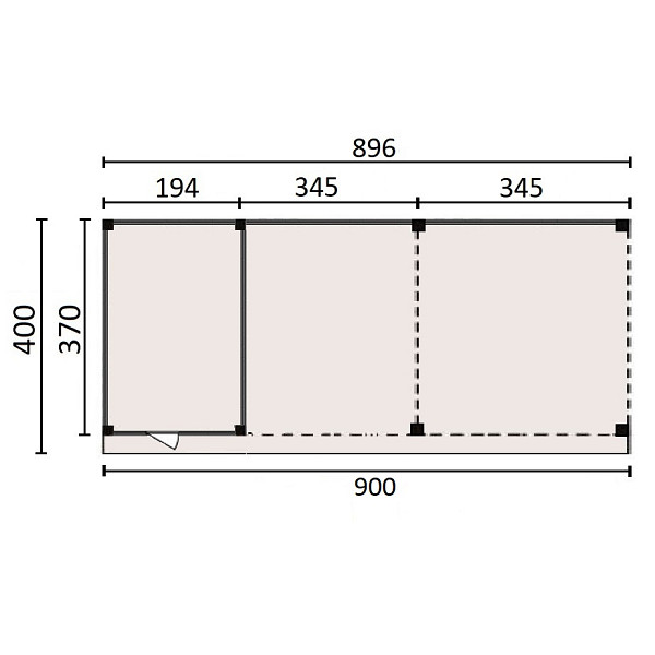 <p><strong>JWOODS Buitenverblijf 900x370cm incl. berging 200(b), Fijnbezaagd zweeds rabat zwart</strong></p><p>Voor een voordelige prijs een prachtige overkapping in je tuin plaatsen? Dat kan met een JWOODS Buitenverblijf, een goedkope terrasoverkapping, samengesteld als ‘doe het zelf bouwpakket’. Het grote voordeel van het JWOODS concept zit hem in de prijs, welke een stuk voordeliger is in vergelijking met een prefab pakket. Uit onze voorraad tuintimmerhout stellen we een bouwpakket samen uit de beste naaldhoutsoorten, zoals Lariks, Douglashout en Redwood. Bij aanschaf wordt je uiteraard voorzien van een duidelijke opbouwinstructie.  </p><p><strong>Doe het zelf bouwpakket</strong></p><p>Het doe het zelf pakket wordt compleet geleverd inclusief dakbedekking, stadsuitloop, bevestigingsmaterialen etc. Wil je exact weten waar het pakket uit bestaat? Scroll dan naar beneden voor de complete materialenlijst. Optioneel kunnen de 12x12x300 cm palen tegen meerprijs worden vervangen voor 15x15x300 cm (bij een fijnbezaagd model) of 14x14x300 cm (bij een geschaafd model).<br />Betonpoeren, daktrimmen, een hemelwater afvoerset, een dakverankeringset en ventilatieroosters zijn optioneel en kunnen besteld worden bij de extra opties.</p><p><strong>Fundering Overkapping</strong></p><p>Voor een solide constructie monteer je de palen op betonpoeren. Rondom de poeren stort je (snel)beton. De getoonde maten zijn de funderingsmaten. Het dak overstek is standaard 30 cm diep en 5 cm in de breedte. Betonpoeren zijn in verschillende uitvoeringen verkrijgbaar. Wij raden de betonpoer de luxe 18x18x50 van harte aan.</p><p><strong>Overkapping van Lariks Douglashout en Redwood</strong></p><p>Een JWOODS Buitenverblijf wordt samengesteld uit Douglashout en Redwood hout.<br /><br />Douglas/Lariks is een prachtig duurzaam materiaal. Het heeft een mooie rood/oranje gevlamde kleur. Binnen het assortiment kan je kiezen uit "geschaafd" of "fijnbezaagd" douglas hout. Geschaafde materialen hebben een zacht en glad oppervlak. De geschaafde materialen zijn zeer maatvast door het drogen van het hout. Door uitdroging van Douglas hout is er wel kans op scheurvorming in palen of planken, dit doet echter niets af aan de kwaliteit van het hout. De fijnbezaagde materialen zijn wat ruwer aan oppervlak en de kopkanten kunnen wat splinterig zijn. Fijnbezaagd hout word vers gezaagd en kan na indrogen wat minder maatvast zijn. Ook kan er op fijnbezaagd materiaal schimmelvorming ontstaan.</p><p>JWOODS RedWood is een PEFC/FSC gekeurd, geïmpregneerd naaldhoutproduct met een warme, roodroze uitstraling. RedWood heeft dezelfde warme, authentieke uitstraling als douglashout én het behoudt lang zijn kleur. Het is daarmee een prachtig alternatief voor Douglashout.</p><p><strong>Dakbedekking</strong></p><p>Een JWOODS Buitenverblijf wordt geleverd <strong>inclusief</strong> dakbedekking voor het platte dak. Het EPDM rubberfolie wordt compleet op maat aangeleverd met EPDM lijm. Voor de afvoer van het hemelwater wordt een vierkante stadsuitloop meegeleverd.</p><p>Voor de afwerking van de dakranden en het EPDM zijn optioneel daktrimmen te bestellen.</p><p><strong>Onderhoud Overkapping</strong></p><p>Een JWOODS Buitenverblijf behoeft weinig onderhoud. Echter raden wij aan om het hout te behandelen met de producten van Hermadix. Voordelen:</p><ul>	<li>​​​​​​​Verlengt de levensduur van het hout</li>	<li>Beschermt het hout tegen krimpen, zwellen, kromtrekken en scheuren door uitdroging en vocht</li>	<li>Behoudt de mooie kleur en gaat het natuurlijke vergrijzingsproces tegen</li>	<li>Beschermt u het hout tegen UV-straling, vocht, schimmels en houtrot</li></ul><p>Zit jouw ideale terrasoverkapping niet bij de collectie? Neem gerust contact op, we helpen je graag verder.</p>