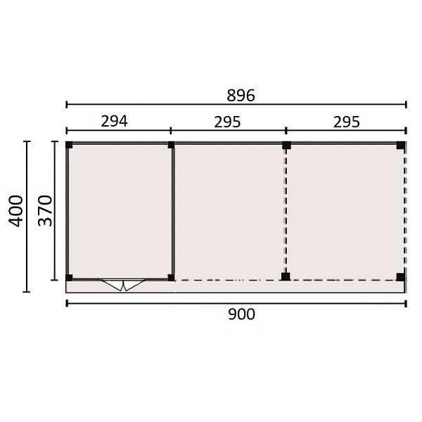 <h1><strong>JWOODS Buitenverblijf 900x370cm incl. berging 300(b), Fijnbezaagd zweeds rabat blank</strong></h1><p>Voor een voordelige prijs een prachtige overkapping in je tuin plaatsen? Dat kan met een JWOODS Buitenverblijf, een goedkope terrasoverkapping, samengesteld als ‘doe het zelf bouwpakket’. Het grote voordeel van het JWOODS concept zit hem in de prijs, welke een stuk voordeliger is in vergelijking met een prefab pakket. Uit onze voorraad tuintimmerhout stellen we een bouwpakket samen uit de beste naaldhoutsoorten, zoals Lariks, Douglashout en Redwood. Bij aanschaf wordt je uiteraard voorzien van een duidelijke opbouwinstructie.  </p><h2><strong>Doe het zelf bouwpakket</strong></h2><p>Het doe het zelf pakket wordt compleet geleverd inclusief dakbedekking, stadsuitloop, bevestigingsmaterialen etc. Wil je exact weten waar het pakket uit bestaat? Scroll dan naar beneden voor de complete materialenlijst. Optioneel kunnen de 12x12x300 cm palen tegen meerprijs worden vervangen voor 15x15x300 cm (bij een fijnbezaagd model) of 14x14x300 cm (bij een geschaafd model).<br />Betonpoeren, daktrimmen, een hemelwater afvoerset, een dakverankeringset en ventilatieroosters zijn optioneel en kunnen besteld worden bij de extra opties.</p><h2><strong>Fundering Overkapping</strong></h2><p>Voor een solide constructie monteer je de palen op betonpoeren. Rondom de poeren stort je (snel)beton. De getoonde maten zijn de funderingsmaten. Het dak overstek is standaard 30 cm diep en 5 cm in de breedte. Betonpoeren zijn in verschillende uitvoeringen verkrijgbaar. Wij raden de betonpoer de luxe 18x18x50 van harte aan.</p><h2><strong>Overkapping van Lariks Douglashout en Redwood</strong></h2><p>Een JWOODS Buitenverblijf wordt samengesteld uit Douglashout en Redwood hout.<br /><br />Douglas/Lariks is een prachtig duurzaam materiaal. Het heeft een mooie rood/oranje gevlamde kleur. Binnen het assortiment kan je kiezen uit "geschaafd" of "fijnbezaagd" douglas hout. Geschaafde materialen hebben een zacht en glad oppervlak. De geschaafde materialen zijn zeer maatvast door het drogen van het hout. Door uitdroging van Douglas hout is er wel kans op scheurvorming in palen of planken, dit doet echter niets af aan de kwaliteit van het hout. De fijnbezaagde materialen zijn wat ruwer aan oppervlak en de kopkanten kunnen wat splinterig zijn. Fijnbezaagd hout word vers gezaagd en kan na indrogen wat minder maatvast zijn. Ook kan er op fijnbezaagd materiaal schimmelvorming ontstaan.</p><p>JWOODS RedWood is een PEFC/FSC gekeurd, geïmpregneerd naaldhoutproduct met een warme, roodroze uitstraling. RedWood heeft dezelfde warme, authentieke uitstraling als douglashout én het behoudt lang zijn kleur. Het is daarmee een prachtig alternatief voor Douglashout.</p><h2><strong>Dakbedekking</strong></h2><p>Een JWOODS Buitenverblijf wordt geleverd <strong>inclusief</strong> dakbedekking voor het platte dak. Het EPDM rubberfolie wordt compleet op maat aangeleverd met EPDM lijm. Voor de afvoer van het hemelwater wordt een vierkante stadsuitloop meegeleverd.</p><p>Voor de afwerking van de dakranden en het EPDM zijn optioneel daktrimmen te bestellen.</p><h2><strong>Onderhoud Overkapping</strong></h2><p>Een JWOODS Buitenverblijf behoeft weinig onderhoud. Echter raden wij aan om het hout te behandelen met de producten van Hermadix. Voordelen:</p><ul>	<li>​​​​​​​Verlengt de levensduur van het hout</li>	<li>Beschermt het hout tegen krimpen, zwellen, kromtrekken en scheuren door uitdroging en vocht</li>	<li>Behoudt de mooie kleur en gaat het natuurlijke vergrijzingsproces tegen</li>	<li>Beschermt u het hout tegen UV-straling, vocht, schimmels en houtrot</li></ul><p>Zit jouw ideale terrasoverkapping niet bij de collectie? Neem gerust contact op, we helpen je graag verder.</p>