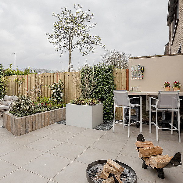 Outlet DUMP Partij Edam: Actietegel Keramiek op beton 60x60x4 cm Promenade Mud