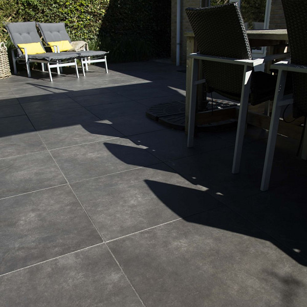 Outletpartij Edam: Actietegel Keramiek op Beton 60x60x4 cm Cendre Feu