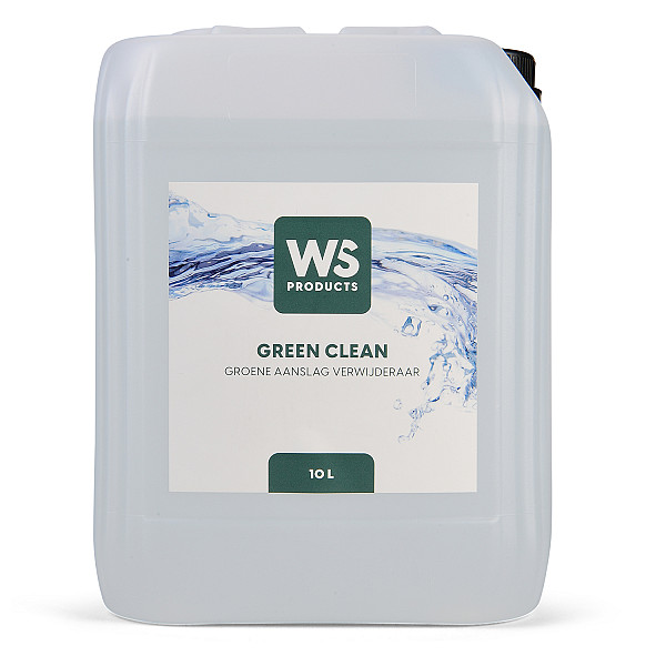 <p>Voor het verwijderen van groene aanslag op uw bestrating. Na het gebruik van WS Green Clean behoren algen en mossen tot de verleden tijd! Schrobben of het gebruiken van een hogedrukspuit is niet nodig.<br /><br />WS Green Clean heeft een effectieve bevochtiging en penetratie van vervuiling in de poriën. Algen en mossen worden op die manier ''bestreden". WS Green Clean laat een residu achter op de ondergrond. Hierdoor wordt voorkomen dat de aanslag snel terugkomt. WS Green Clean is om deze reden ook preventief toe te passen.<br /><br />Je kunt met 1 jerrycan WS Green Clean gemiddeld een oppervlakte reinigen van circa 1000 m2.</p>