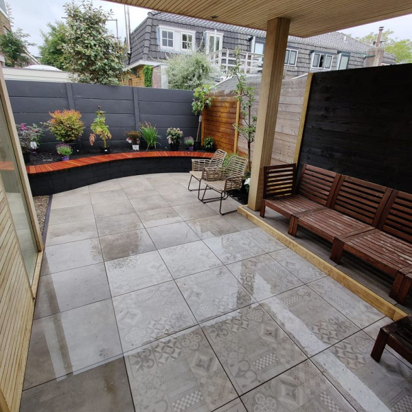 Restpartij Zwanenburg: ca. 2m2 GeoCeramica 60x60x4 cm Mosaik Grey