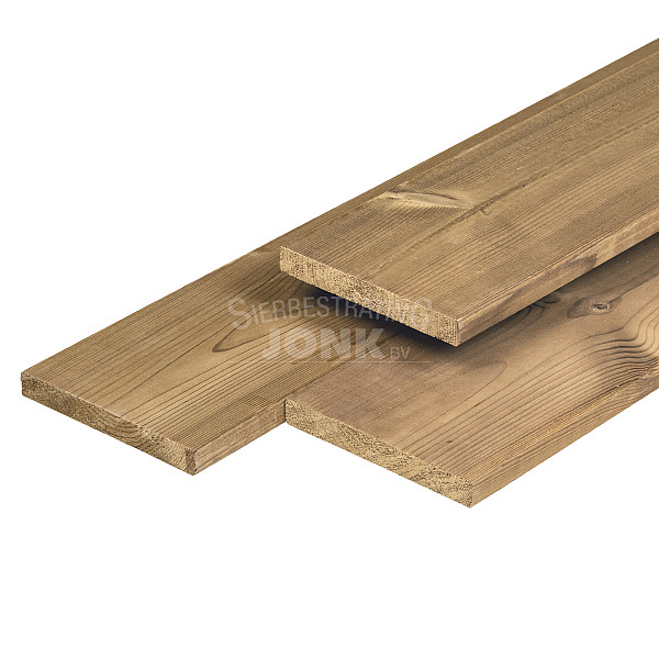 <p><strong>Thermisch Behandeld Tuinhout</strong></p><p>Door Vuren thermisch te behandelen onstaat er een plank met de de kleur en kwaliteit van (tropisch) hardhout.<br />De behandeling is tot in de kern van het hout wat het zeer stabiel maakt.</p>