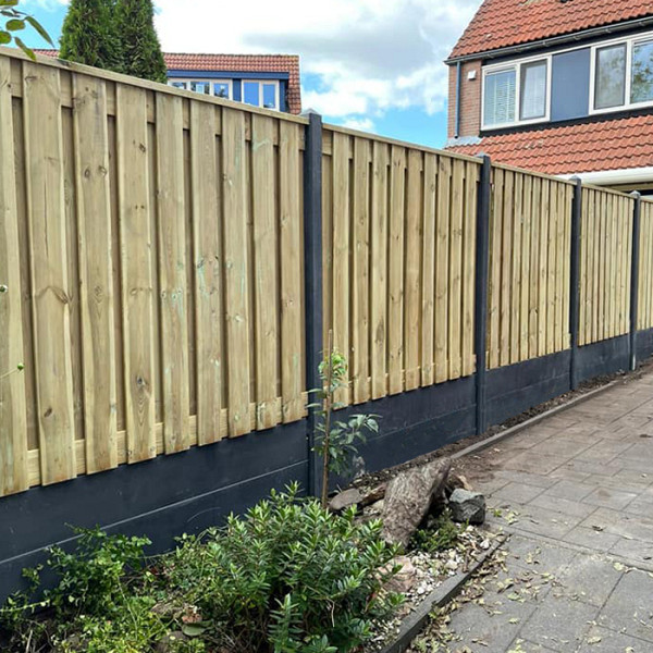 Beton DB Tussenpaal 10x10x308 cm, Zwart gecoat tbv Scherm 180