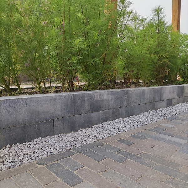 Linia Palissade 60x15x15 cm Strak Grijs/Antraciet gemeleerd