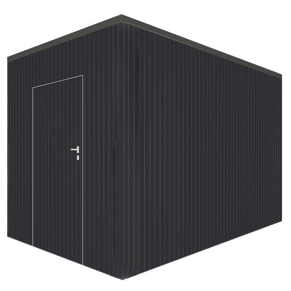 JWOODS Berging 196x248 cm, Geschaafd met verticaal triple rabat zwart