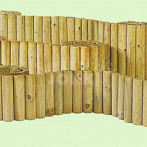 <h2><strong>Rolborder</strong></h2><h3>De rolborder is gemaakt van grenenhout en is groen geïmpregneerd.</h3><h3>De afmetingen zijn ø 5 x 30 x 250 x 2,5 cm.</h3>